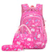 3pcs/set Cartoon Floral Print Kids Backpacks - HANBUN