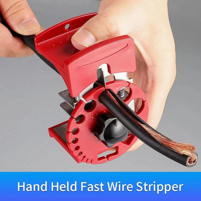 Convenient handheld wire and cable stripper