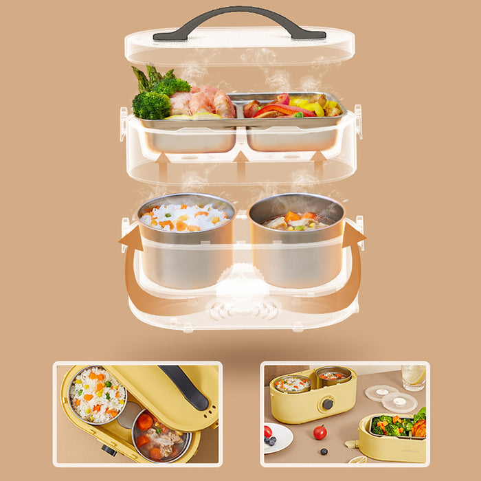 Portable Rice Cooker Double Heating Box Kitchen Appliances - HANBUN
