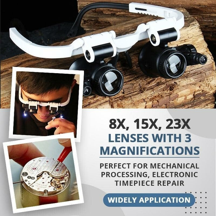 LED Glasses Magnifier 8x 15x 23x(🔥Hot sale 🔥48% OFF) - HANBUN