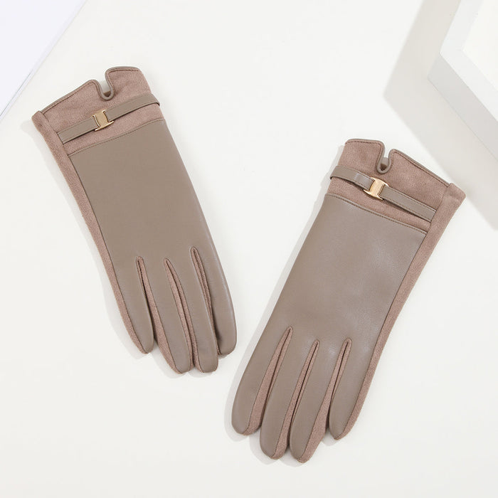 Plain Leather Gloves - HANBUN