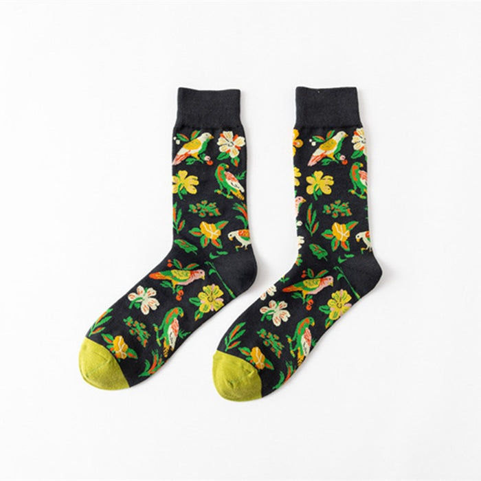 2 Pairs of Printed Cotton Socks - HANBUN