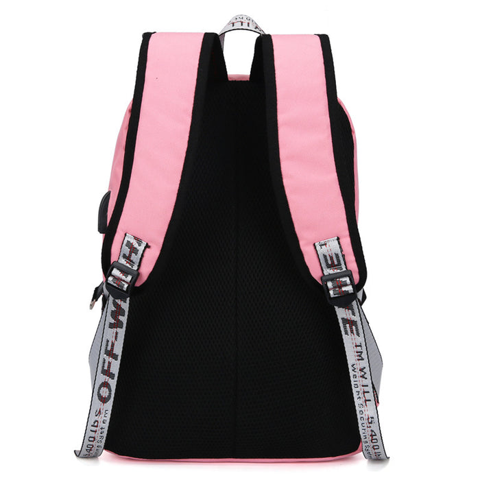 Children's Schoolbag Print Pink Schoolbag - HANBUN