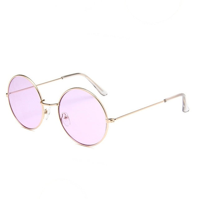 Retro Round Pink Sunglasses - HANBUN