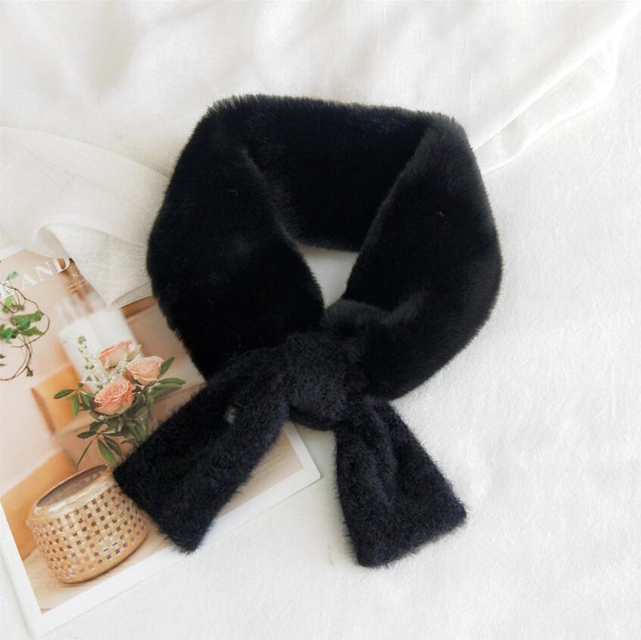 Solid Color Warm Thickened Knitted Scarf - HANBUN