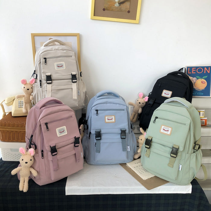 Female Backpack Female Students Multi-layer Schoolbag Travel Bag - HANBUN