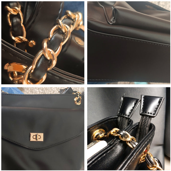 Tote Bag Black Female Shoulder Bag Travel Shopping Bag Handbags - HANBUN