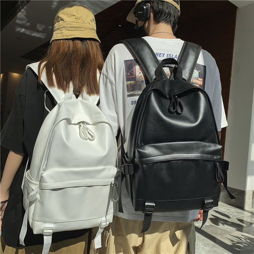 Women Leather Backpack Soft PU Leather Backpack for Men and Women - HANBUN