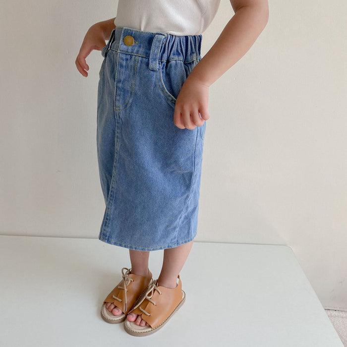 Summer Girls Long Casual Jeans Skirt - HANBUN