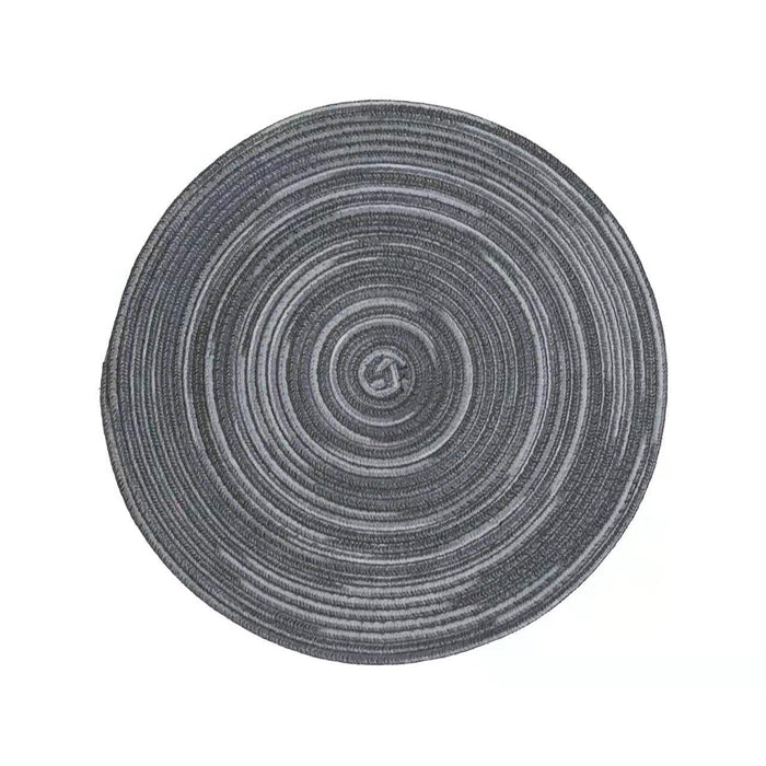 Black and grey round table mat