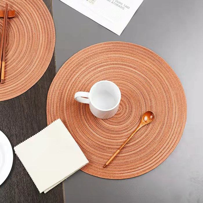 Brown-red round table mat