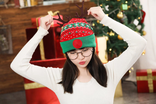 Warm and Comfortable Knitted Adult Christmas Hat - HANBUN