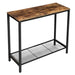 [US Stock]Rustic Wood Color Console Table With Metal Shelves - HANBUN