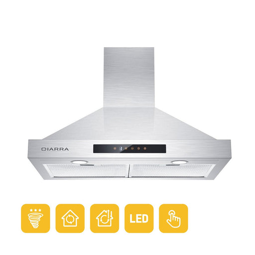 [US Stock] CIARRA 30 Inch Wall Mount Range Hood with 3-speed Extraction CAS75308-OW - HANBUN