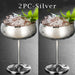 2Pcs Wine Glasses Stainless Steel Metal Wine Glasses Bar Wine Glasses - HANBUN