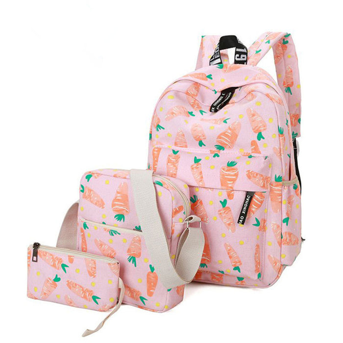 3-pack Printed School Bag - HANBUN