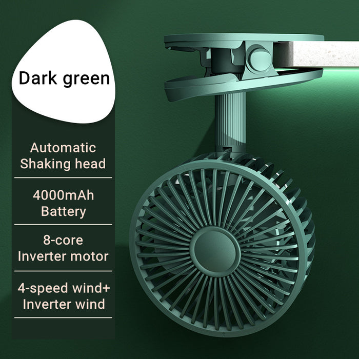 Auto Shaking Head Air Cooling Clip Fan - HANBUN