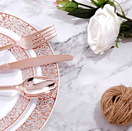 Supernal rose gold cutlery set