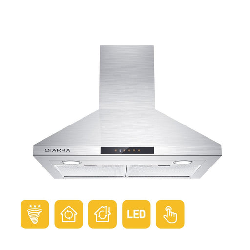 [US Stock] CIARRA 30 Inch Wall Mount Range Hood with 3-speed Extraction CAS75206-OW - HANBUN