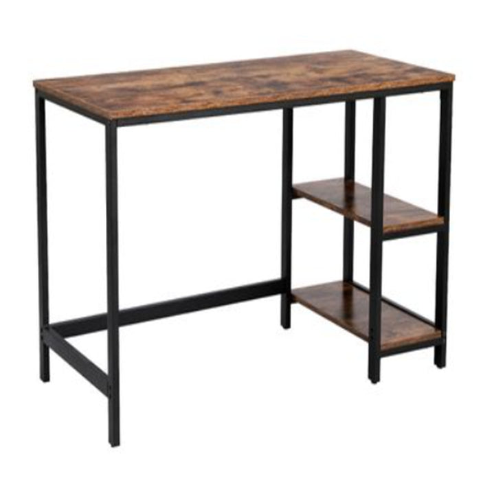  [US Stock]Rustic Brown  Particleboard Iron Computer Desk Computer Desk