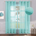 2 Panel Turquoise Translucent Curtain 54X84 Inch - HANBUN
