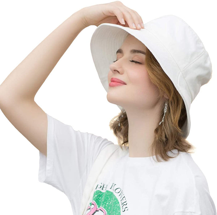 Somaler Womens Cotton Wide Brim Sun Hats - HANBUN