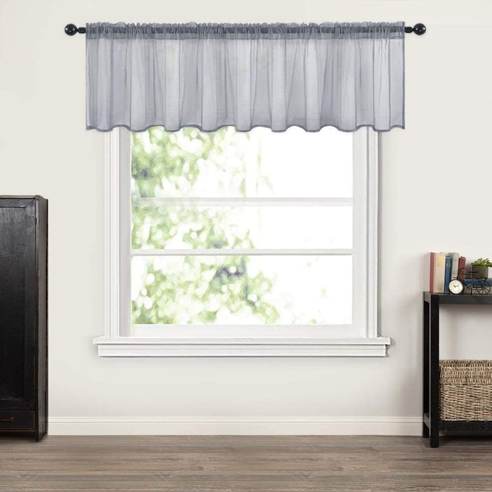 Half Window Sheer Curtain Rod 60 X 18 Inches - HANBUN