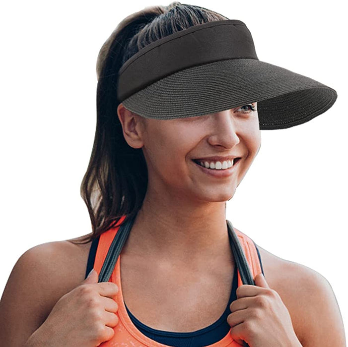 Women Straw Sun Visor Hat