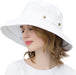Somaler Womens Cotton Wide Brim Sun Hats - HANBUN