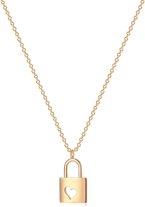 Gold Plated Padlock Necklace - HANBUN
