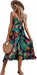 Women'S Tropical Print Wrap Dress - HANBUN