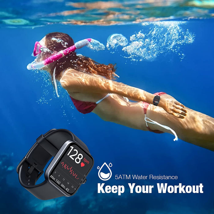 Tracker with 5ATM Waterproof Smart Watch - HANBUN