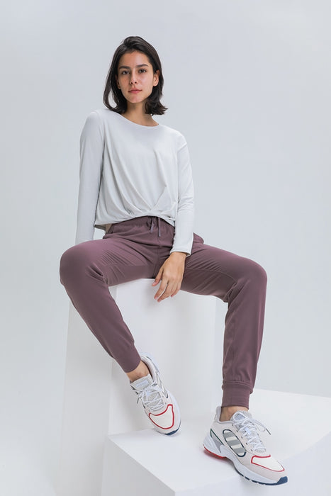 Women's Long Sleeve T-Shirt Light Grey - HANBUN