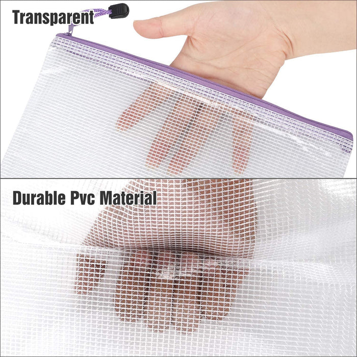 Waterproof Plastic Document Mesh Zipper Pouch