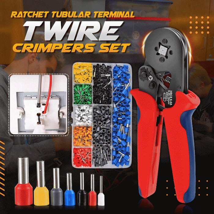 Ratchet Tubular Terminal Wire Crimpers Set - HANBUN