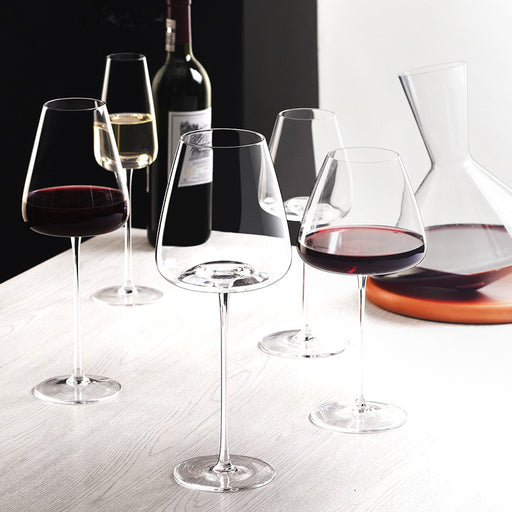Handmade Red Wine Glass Ultra-thin Crystal Goblet Art Big Belly Wine Tasting Glass - HANBUN