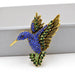 Navy Blue Color Rhinestone Hummingbird Brooch - HANBUN