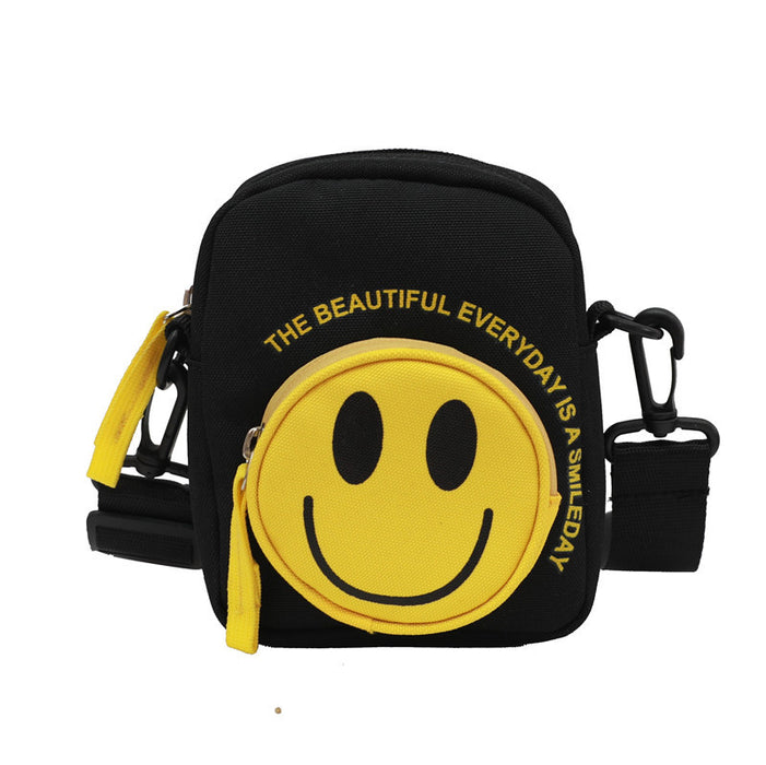 Cartoon Smiling Children Shoulder Bag - HANBUN