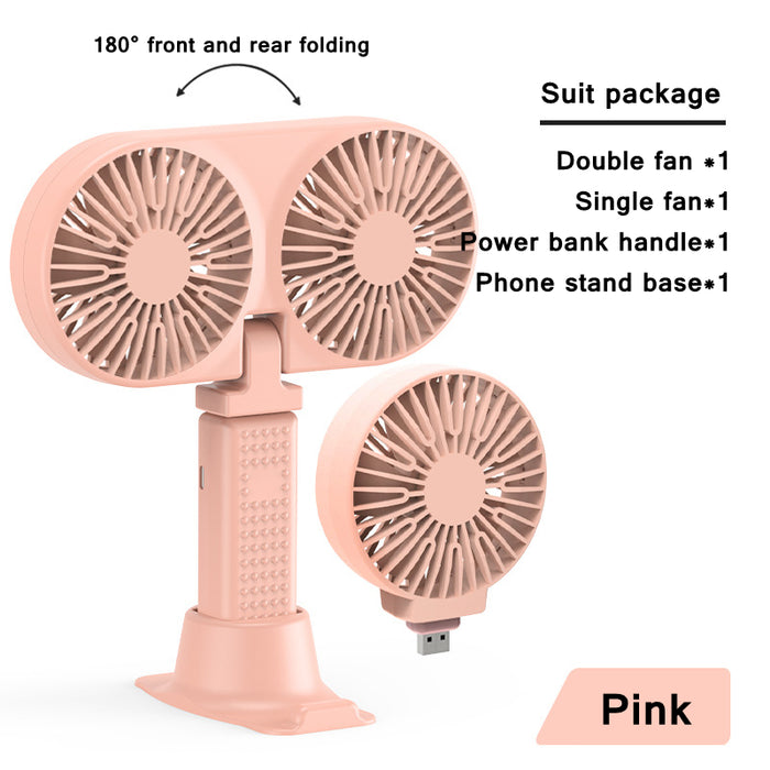Portable double head air cooler fan rotates 180° - HANBUN