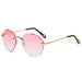 Classic Rimless Round Sunglasses - HANBUN