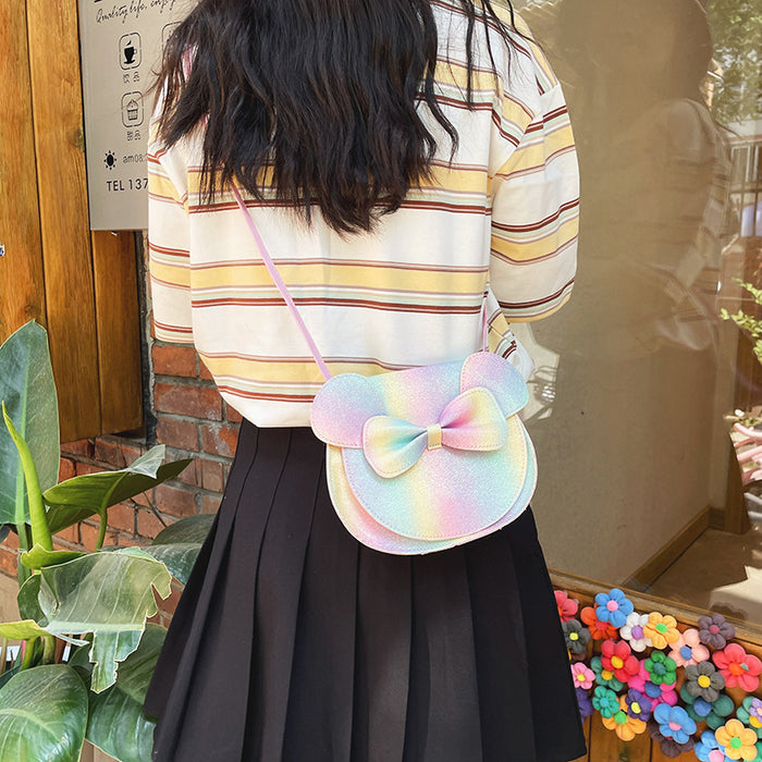 Colorful Sequined Children's Bow Shoulder Bag - HANBUN