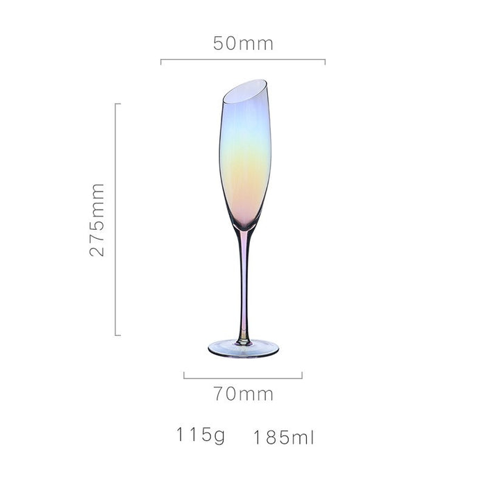 Beveled Champagne Flutes Crystal Clear Goblets - HANBUN