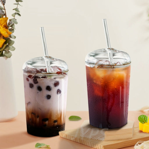 Teacup Glass Straws With Lids - HANBUN