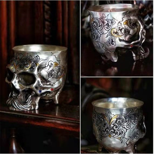 Alloy Metal Skull Head Beer Mug - HANBUN
