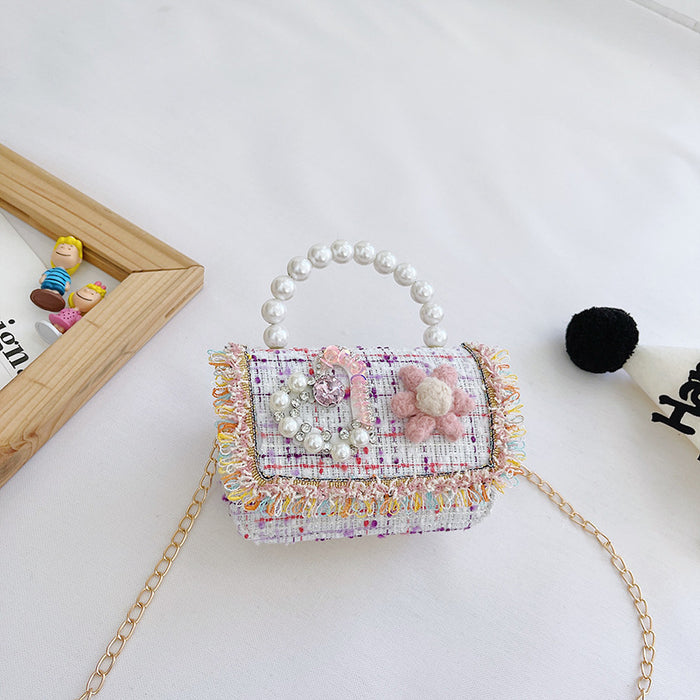 Square Shoulder Bag Luxury Pearl Tote - HANBUN