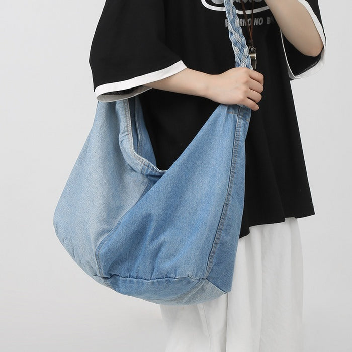 Shoulder Bag Ladies Handbag Denim Stitching Crossbody Bag - HANBUN