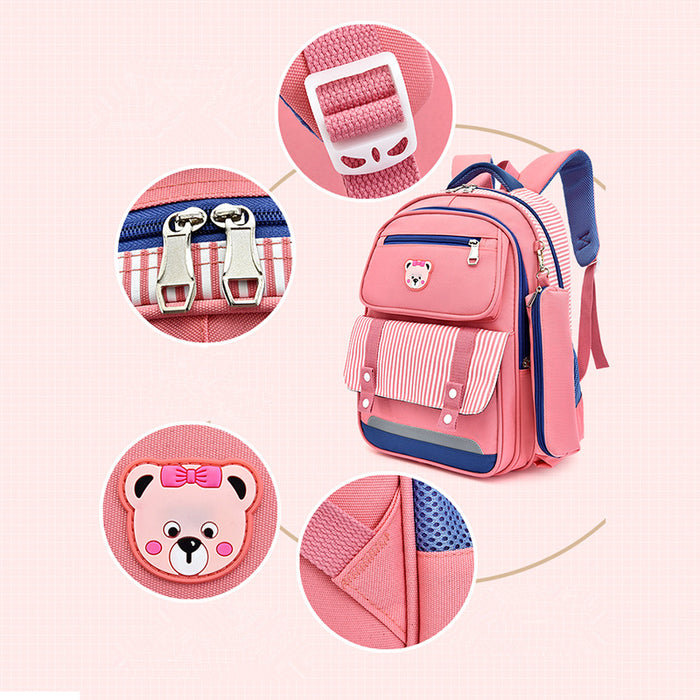 Striped Schoolbag Children's Backpack - HANBUN