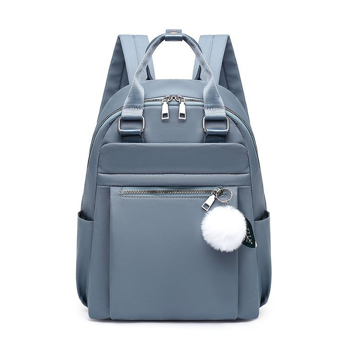 Backpack Ladies Shoulder Bag Solid Color Schoolbag Waterproof Backpack - HANBUN