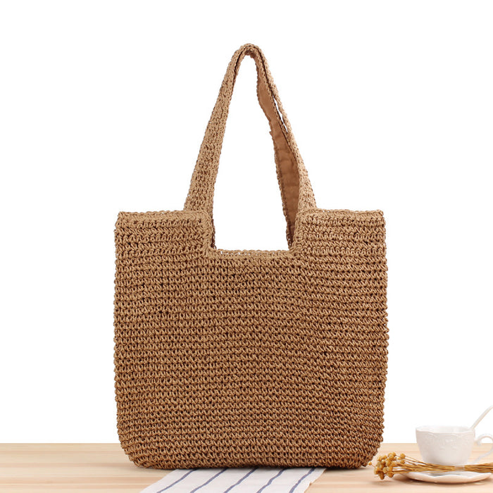 Straw Underarm Bag Female Large Capacity Handbag Beach Straw Bag Crossbody - HANBUN