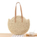 Straw Bag Crossbody Woven Bag Summer Beach Shoulder Bag Round Tote - HANBUN
